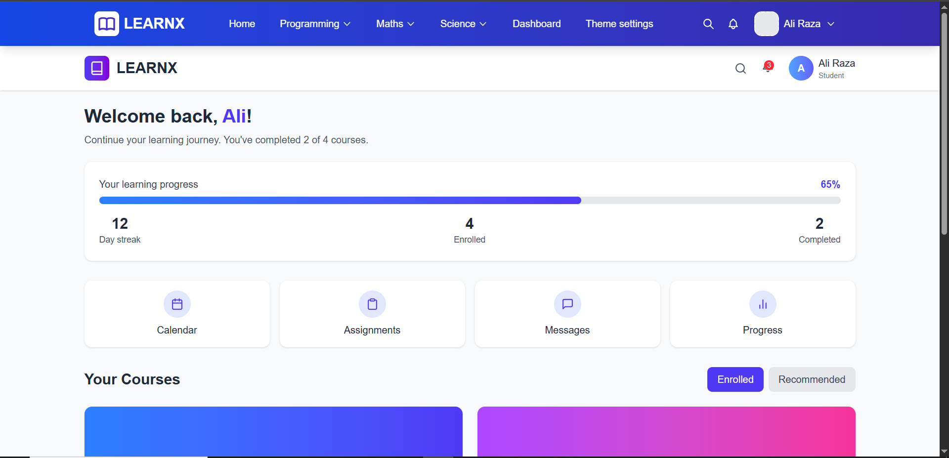 LMS Project Screenshot