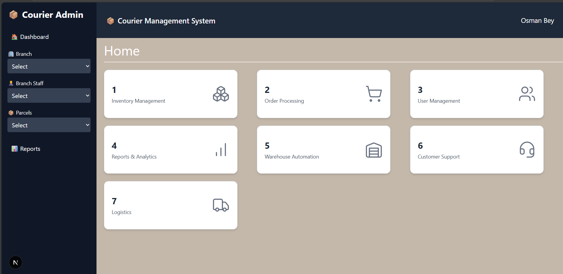 Courier Management System Screenshot